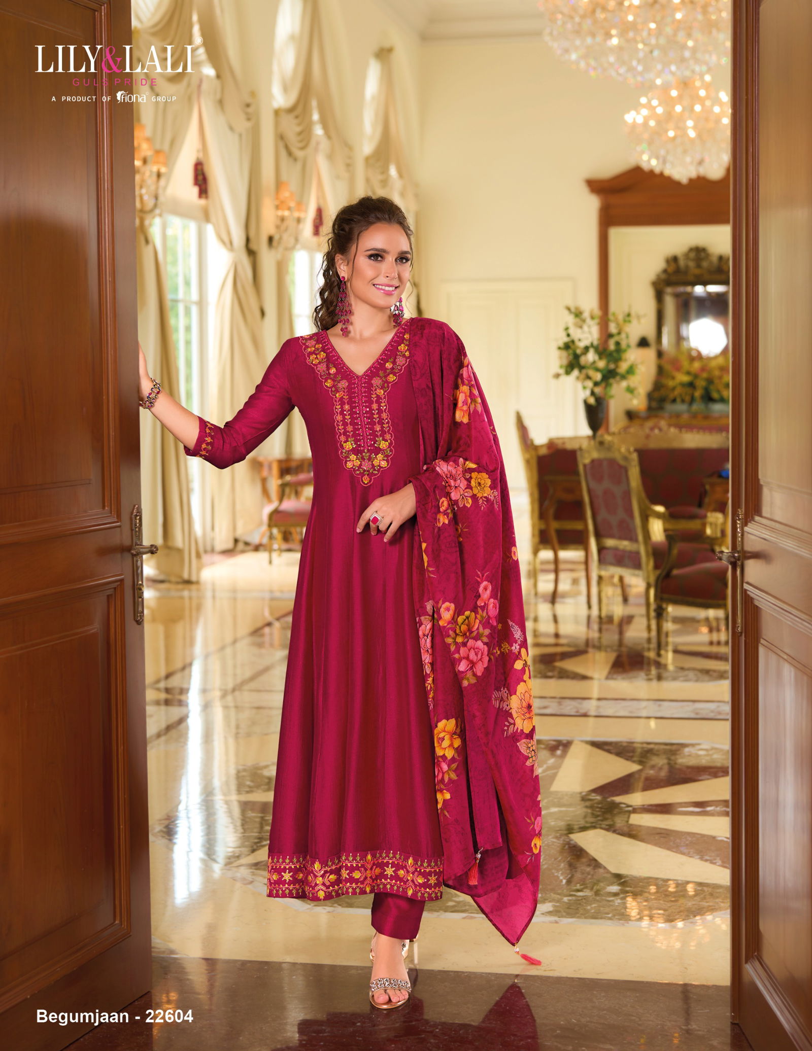 Begum Jaan By Lily And Lali Vichitra Silk Anarkali Kurti With Bottom Dupatta Wholesale Online